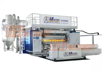 1800-2100mm PVC Cling Film Extrusion Line with Three Shaft Winder