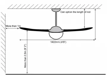 CT56502 56 Inch 5 Plastic Blade Ceiling Fan