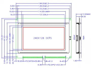 240x128 Dots COB Graphic LCD Module