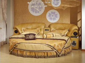 Round Leather Bed