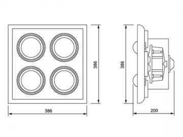 Integrated LED High Bay Light without Lampshade