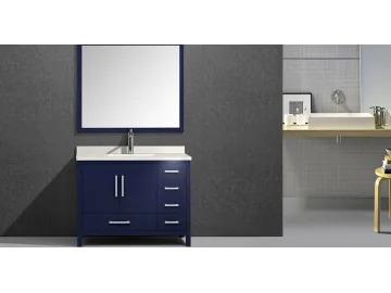 M6506 Matte Blue Bathroom Vanity with Framed Mirror