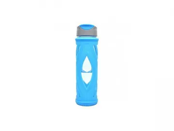 Glass Water Bottle with Flip Lid