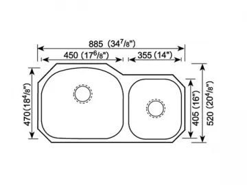 Undermount Double Bowl Sink