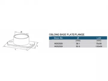 Stainless Steel Oblong Base Plate