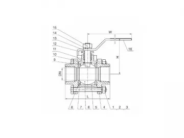 3PC Screwed Ball Valve