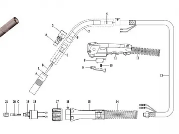 500A Air Cooled CO2 Welding Gun