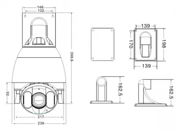 IRG280LL High Speed LED Array IR Dome Camera Housing