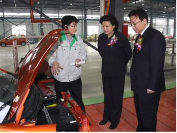 A grand electric car line-off ceremony was held