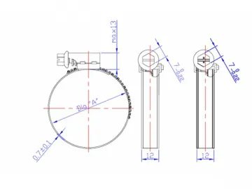 German Style Hose Clamp (with Weldless Worm Housing)