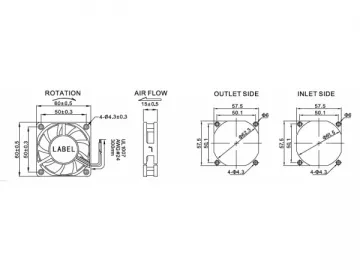 60×60×15mm DC Brushless Fan