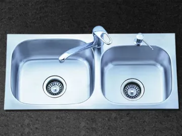 Flat Rim Double Bowl Sink