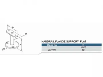 Stainless Steel Flat Handrail Flange Support