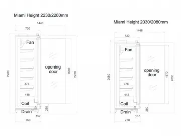 Ultra-thin Glass Door Freezer / Chiller