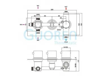 Multifunction Thermostatic Concealed Shower Valve