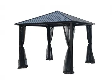 10'x10' Galvanized Steel Hardtop Gazebo with Mosquito Net