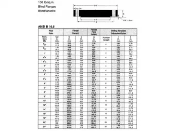 ANSI B16.5 Blind Flange