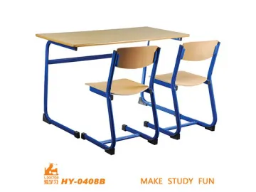 Double Classroom Desk and Chair