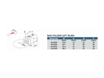 Stainless Steel Left Blind Bar Holder