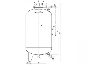 Glass-Lined Storage Tank, F Type