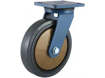 250~400kg Nylon core super muting rubber Wheel Caster