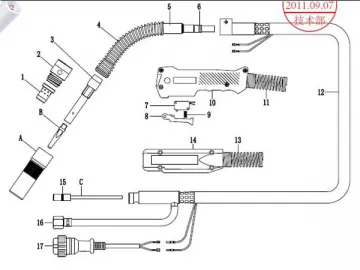 QTB-600A Welding Copper Air Cooled Welding Torch