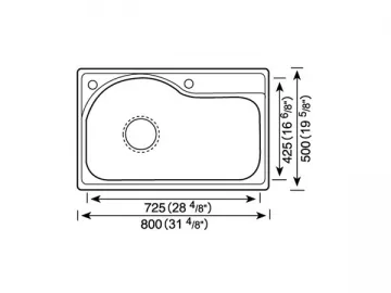 Large Size Topmount Sink