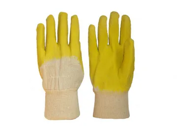 Cotton Lined Latex Dipped Gloves