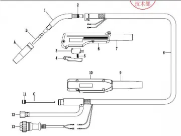 QTB-200A Air Cooled Welding Torch (Panasonic 200A)