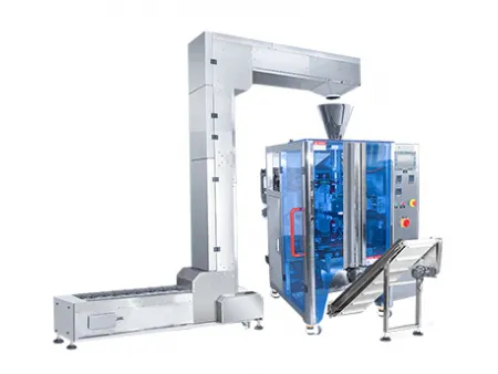 Vertical Form Fill Seal Machine with Large Bucket Chain Conveyor