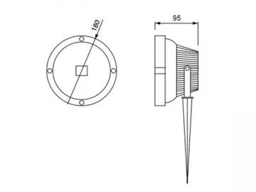 Pole Mounted LED Lawn Lamp