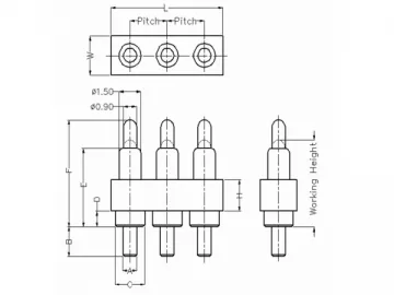 Right Angle Spring-Loaded Connector (3 Pin)