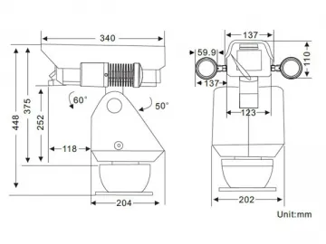 IRY800LL LED Array IR PTZ Camera Housing