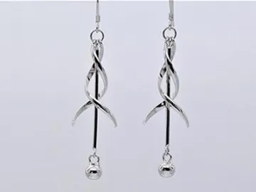 S925 sterling Silver Spiral Twist Drop Earrings Twist Wave Dangle Tassel Fashion Jewelry for Women Lady