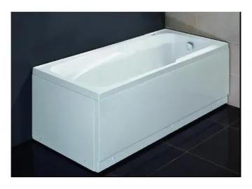 Bathtub with fixed skirt