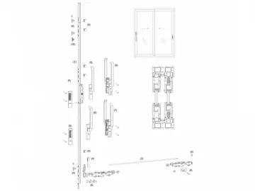 Lift and Slide Door Fitting (250kg)