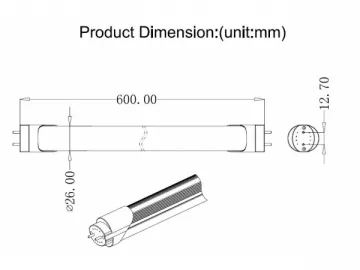 8W T8 Sensor LED Tube