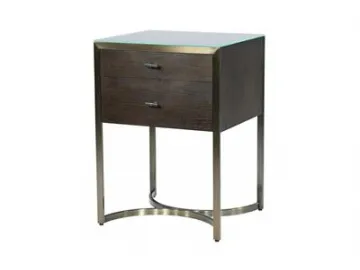 Glass Top Wood Nightstand