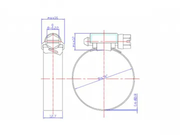 12.7mm Perforated Hose Clamp