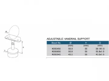 Stainless Steel Adjustable Handrail Support