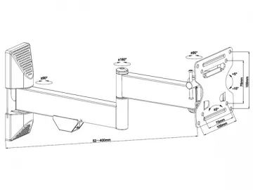 Articulating Wall Mount Bracket for 15-37 Inch TV