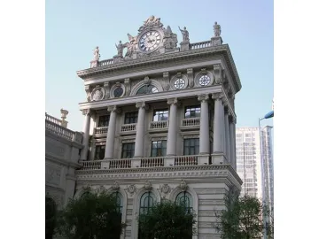 Romanesque Tower Clock with Sculptures