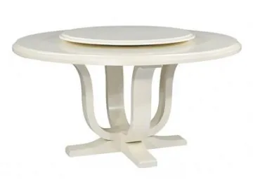 Round Birch Wood Dining Table