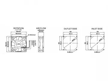 92×92×32mm DC Brushless Fan