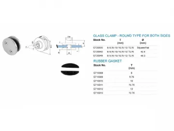 Stainless Steel Round Double Side Glass Clamp